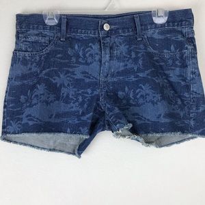 Old Navy The Diva Floral Print Frayed Jean Short